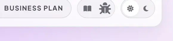 The Business Plan badge in the app bar, with no separate Upgrade button next to it