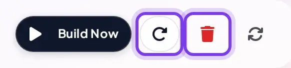 Build Now button with three icon-only buttons beside it, Force Rebuild and Reset Index outlined