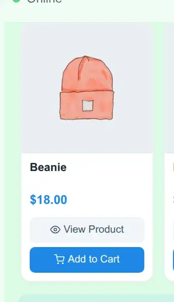 Single product card showing both a View Product button and an Add to Cart button